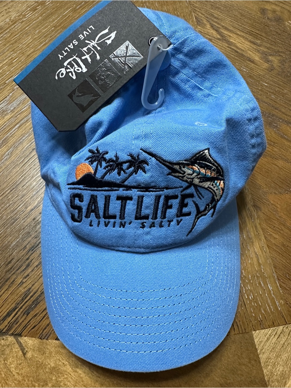 Salt Life Light Blue Marlin & Sunset Embroidered Cap